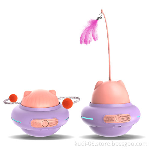 2024 New USB Rechargeable Electric Feather Ball Kitten Toy